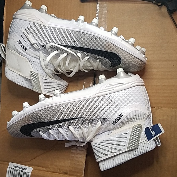 Nike Force Lunarbeast Elite TD Football Cleats Size 14.5 White/Silver 779422-100 - Picture 11 of 12
